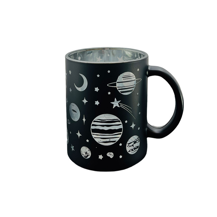 Black Frosted Space Galaxy Coffee Mugs