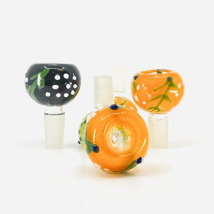 Bowl 14mm Male Flower-leaf - 5 Bowls Per Pack 