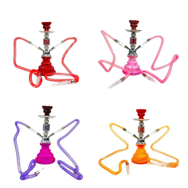 Luxor Shisha Hookah 12" - 2 Hose With Double Ball And Square Disco Perc - Np21-51