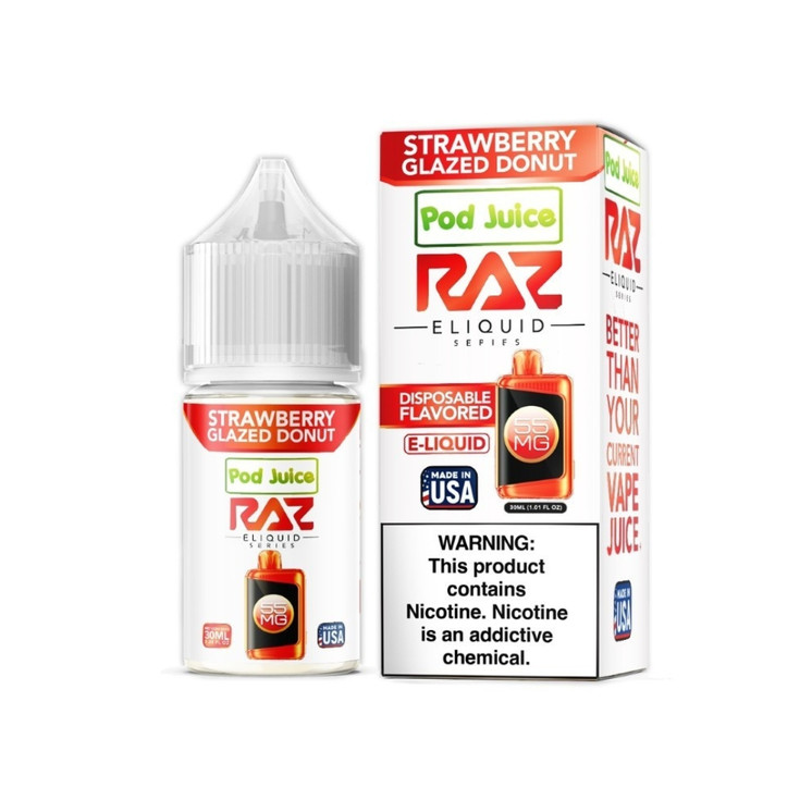 Pod Juice RAZ E-Liquid 30ml 55mg Nicotine Salt Vape Juice – Multiple Flavors