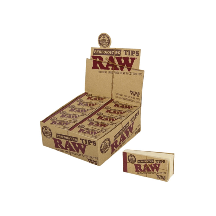 Raw Hemp & Cotton Perforated Tips Wide 50 Count Booklet