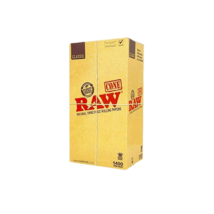 Raw Classic King Size Pre Rolled Cones 1400 Bulk Box