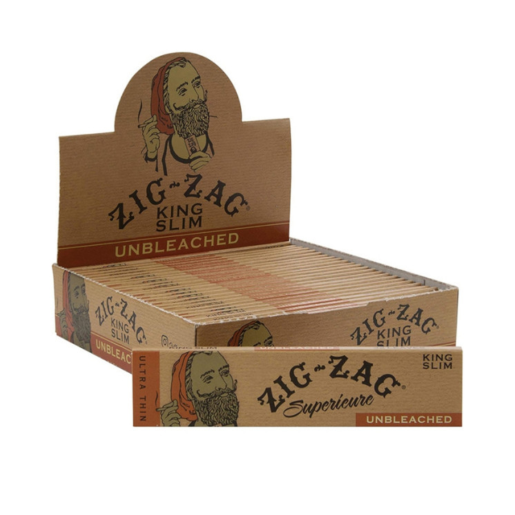 Zig Zag Superieure Unbleached King Slim Rolling Papers 24 Packs Box