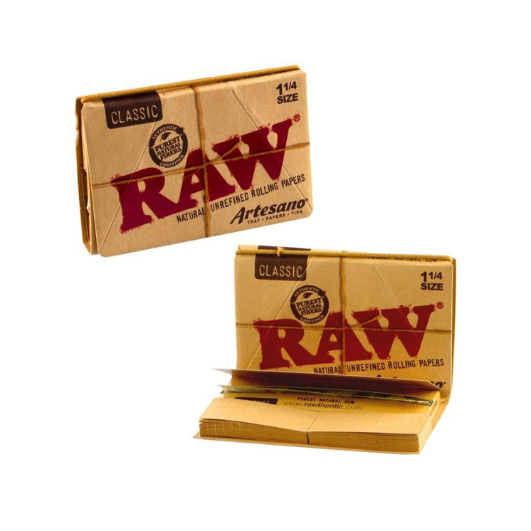 Raw Classic Artesano 1 1/4 Rolling Papers 15 Booklets Box