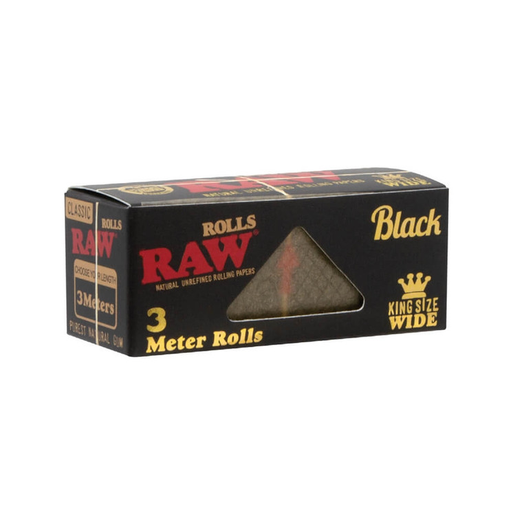 RAW Classic Black Rolls King Size Wide 3 Meter 12 Rolls Box