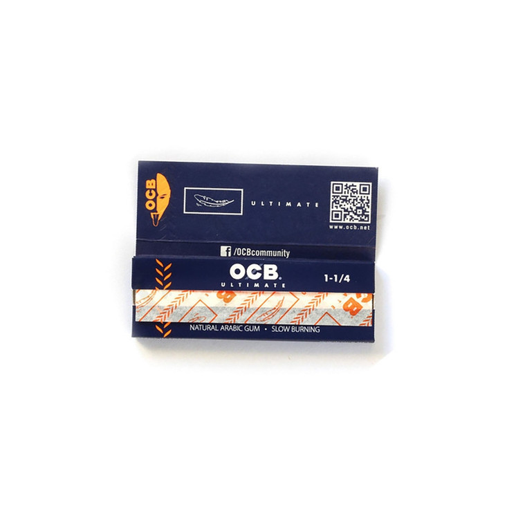 OCB Ultimate 1 1/4 Rolling Papers Ultra Thin 25 Booklets x 50 Leaves