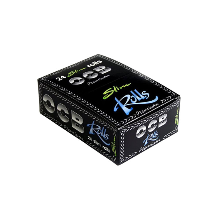OCB Premium Ultra Thin Slim Rolling Paper Rolls – 24 Pack Box
