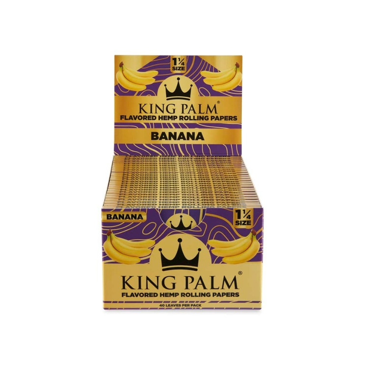 King Palm Flavored Hemp Rolling Papers 1 1/4 Size – 50 Pack Display (40 Leaves Each)