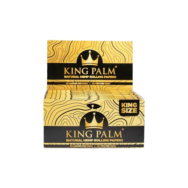 King Palm Natural Hemp Rolling Papers with Filters King Size – 32 Leaves & Tips Pack
