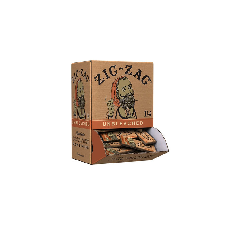 Zig Zag Unbleached Superieure Rolling Papers 1 1/4 Size 48 Packs Per Display