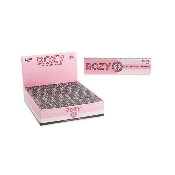 Rozy Pink Rolling Papers King Size 24 Packs Per Box