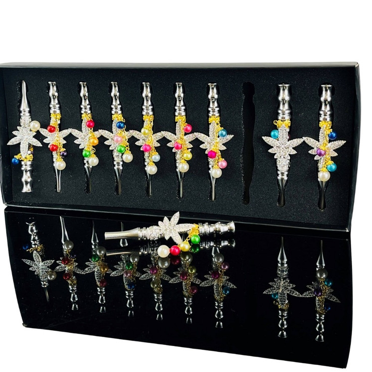 Fancy Handpipe or Chillum Metal - 10 Pieces Per Display - Assorted