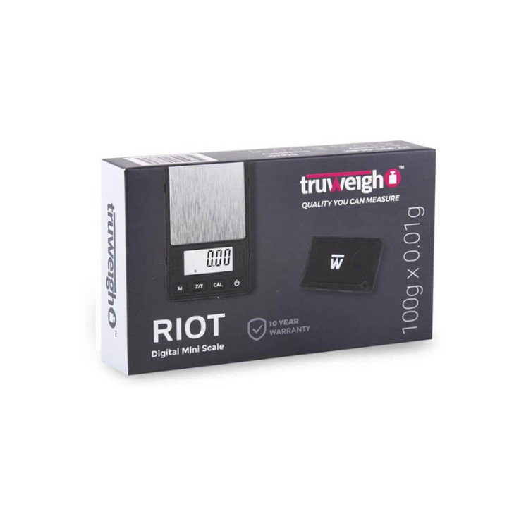 Truweigh Riot Mini Digital Scale 100g x 0.01g Precision Pocket Scale – Black