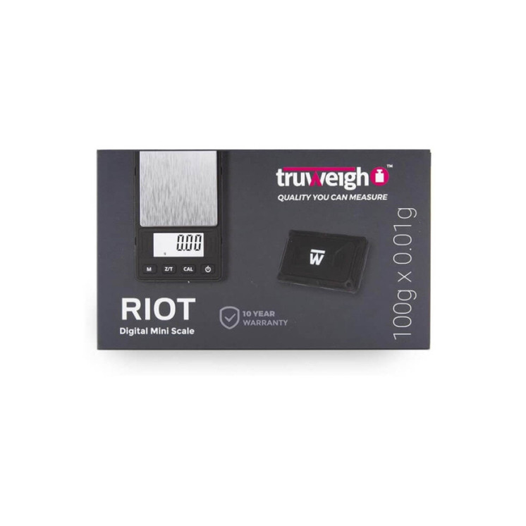 Truweigh Riot Mini Digital Scale 100g x 0.01g Precision Pocket Scale – Black