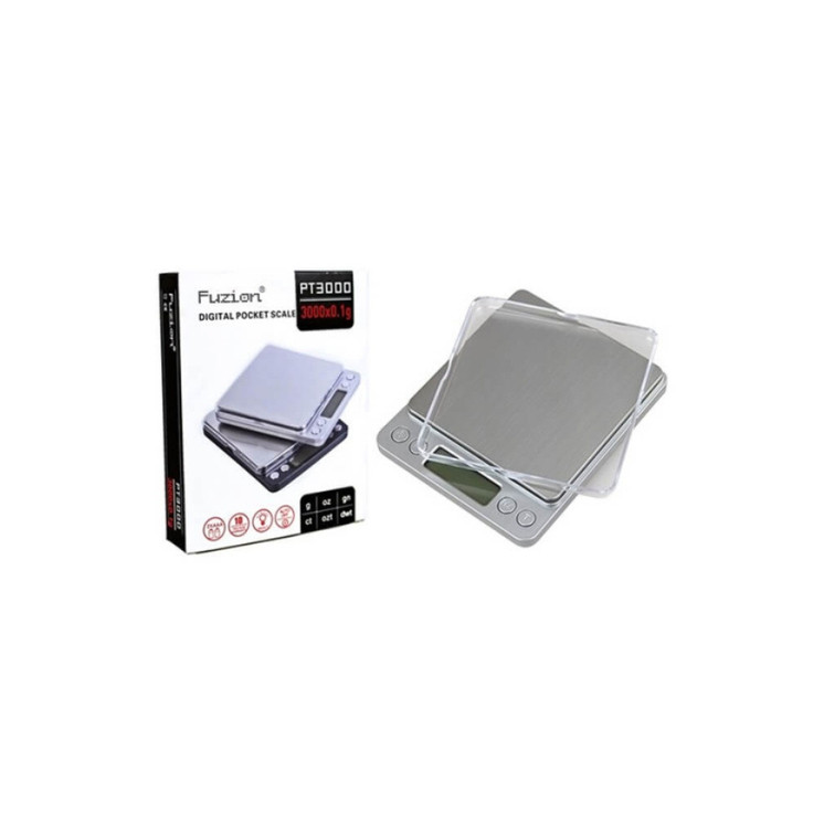 Fuzion PT-3000 Digital Precision Scale 3000g x 0.1g Stainless Steel Pocket Scale