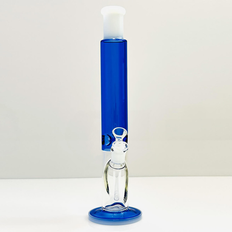 Waterpipe 15.5" Inch - Straight 2 Tone - (Wpwc1)-blue white