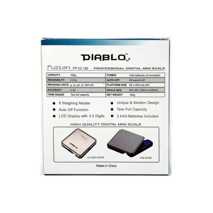 Fuzion Diablo FP-V2-100 Digital Mini Scale 100g x 0.01g Assorted Colors