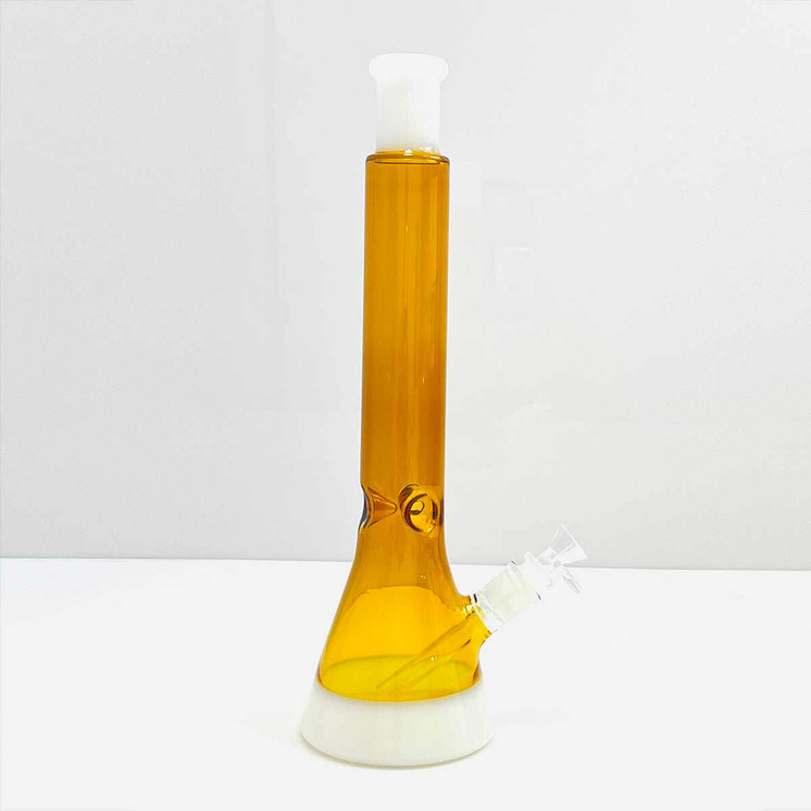 Waterpipe 15.5" Inch - Beaker 2 Tone - (Wpwc2)-white amber