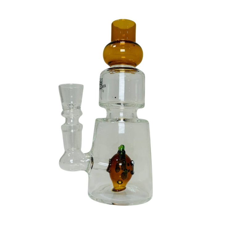 Waterpipe 6" Inch - Helios Glass Color Mouthpiece With Rick Perc