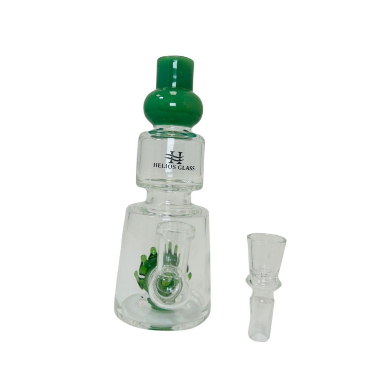 Waterpipe 6" Inch - Helios Glass Color Mouthpiece With Rick Perc