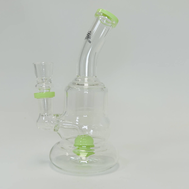 Helios Glass Waterpipe - 7" Inch - Bent Neck With Ball Showerhead Perc