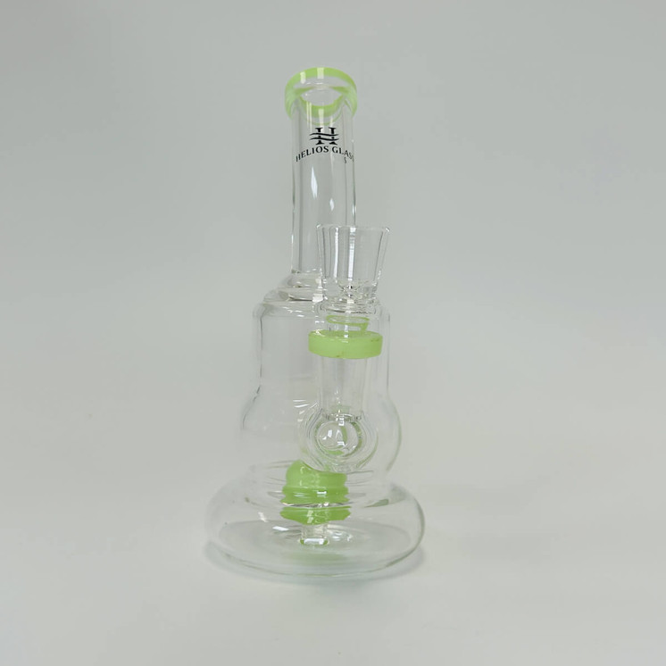 Helios Glass Waterpipe - 7" Inch - Bent Neck With Ball Showerhead Perc