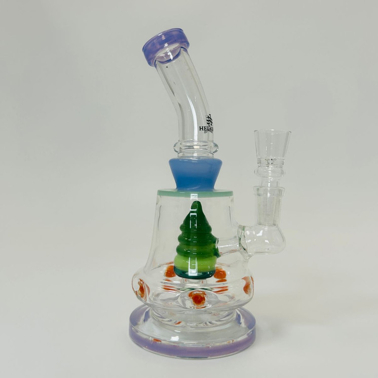 Waterpipe 7" Inch - Helios Glass - Bent Neck With Hive Perc