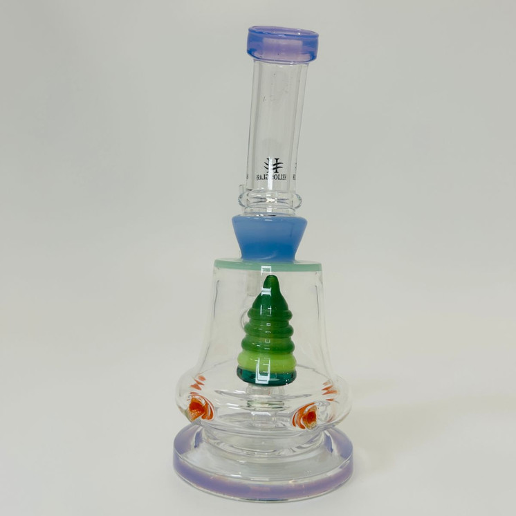 Waterpipe 7" Inch - Helios Glass - Bent Neck With Hive Perc