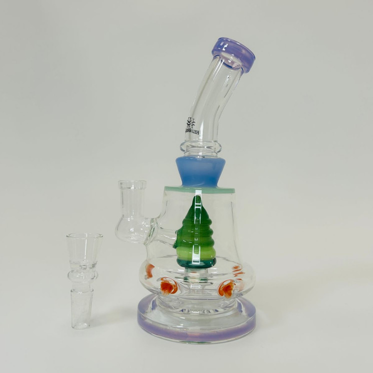 Waterpipe 7" Inch - Helios Glass - Bent Neck With Hive Perc
