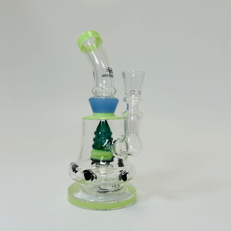 Waterpipe 7" Inch - Helios Glass - Bent Neck With Hive Perc