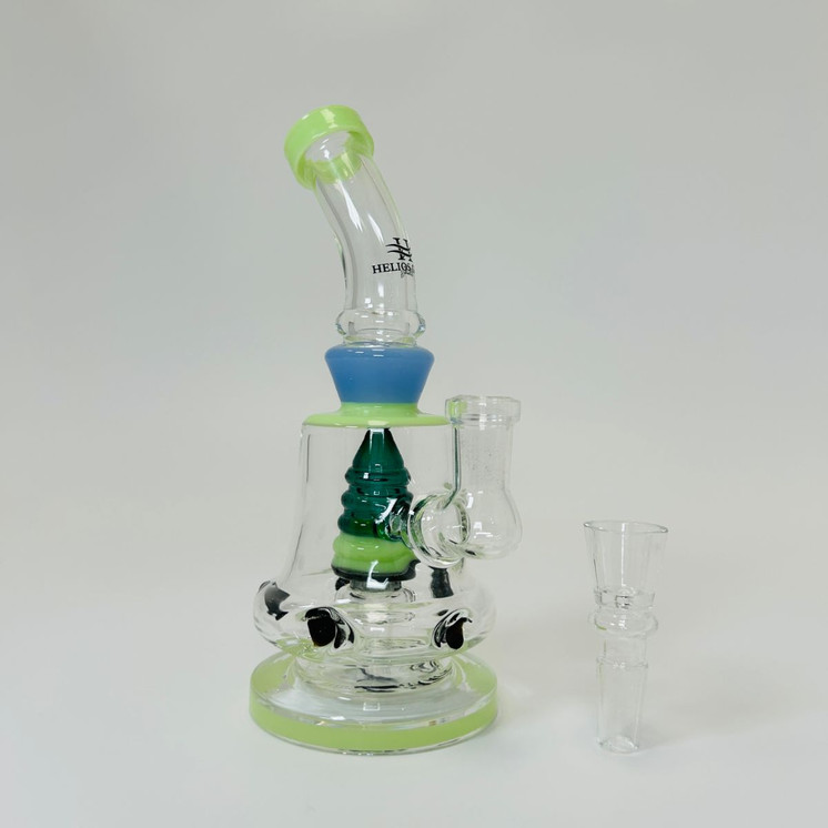 Waterpipe 7" Inch - Helios Glass - Bent Neck With Hive Perc