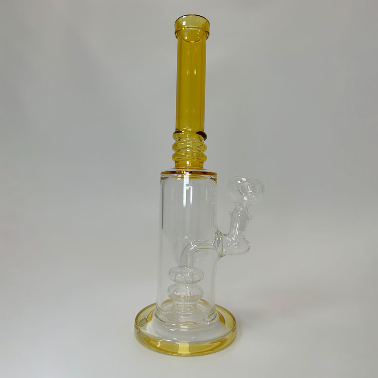 Waterpipe 10 Inch - Ribbed Ring Tube With Dual Perc