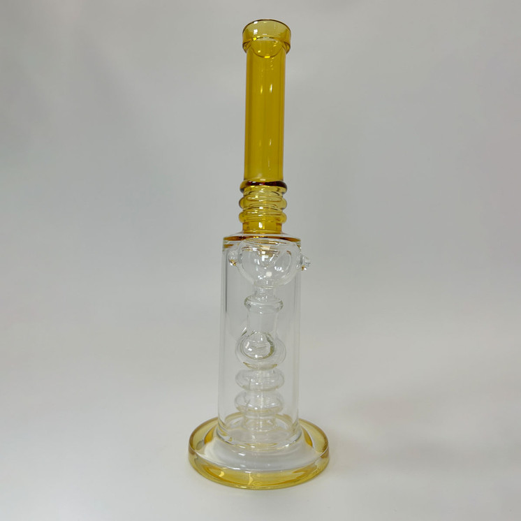 Waterpipe 10 Inch - Ribbed Ring Tube With Dual Perc