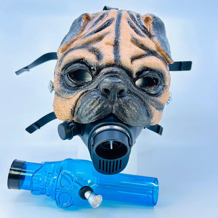 Gas Mask Character With Waterpipe