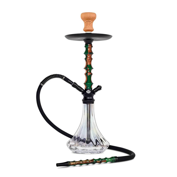 Byo Zilla Hookah 24 Inch - 1 Hose - Resinwood - CK5022-green color