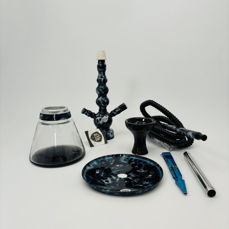 Byo Hookah Toker 16 Inch - 1 Hose - CK5029-SKULLS