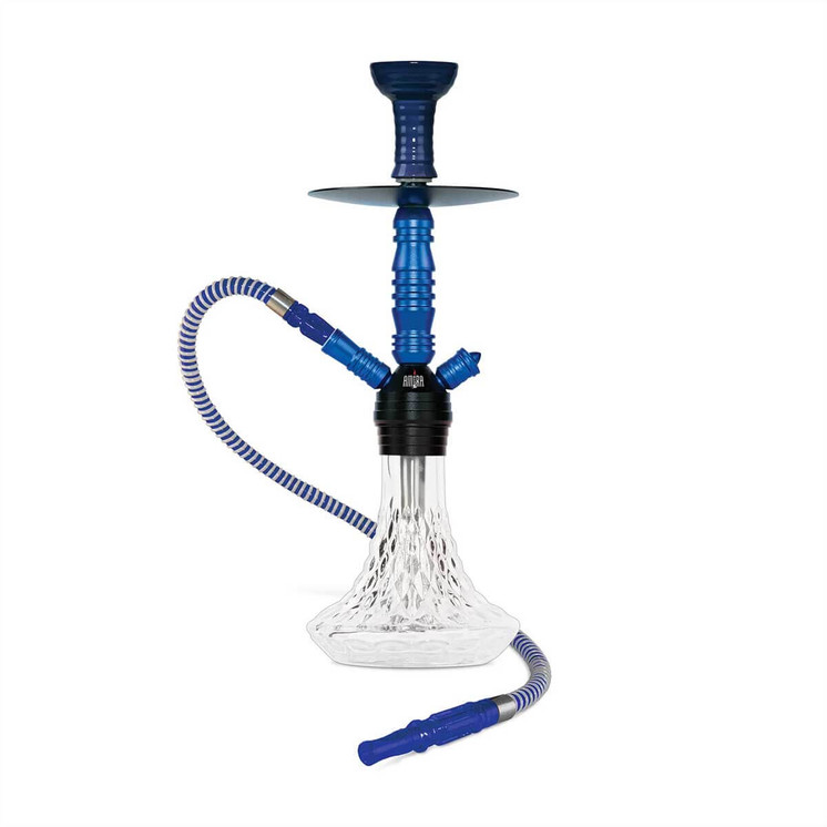 Byo Crystal Hookah 18" Inch - 1 Hose - Ck7000-blue color