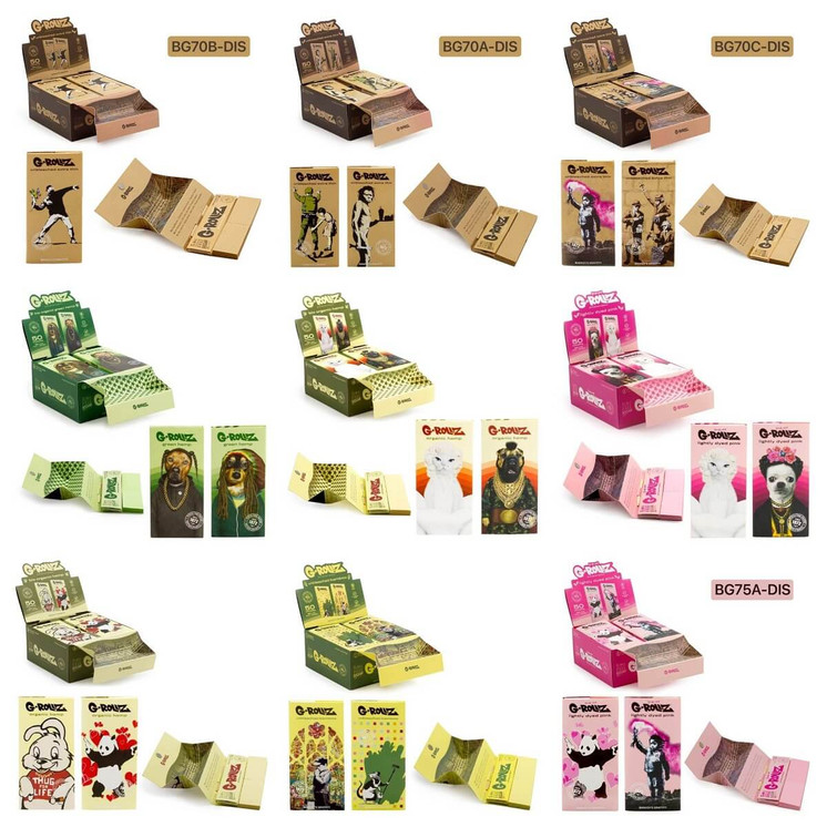 Grollz Papers - King Size - With Tips & Tray - 50 Counts Per Pack - 16 Packs Per Box