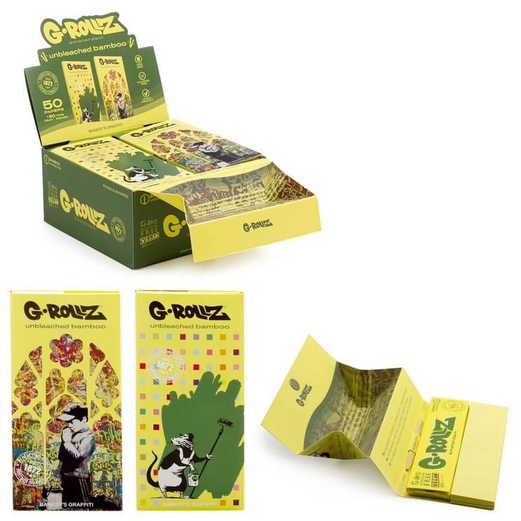 Grollz Papers - King Size - With Tips & Tray - 50 Counts Per Pack - 16 Packs Per Box