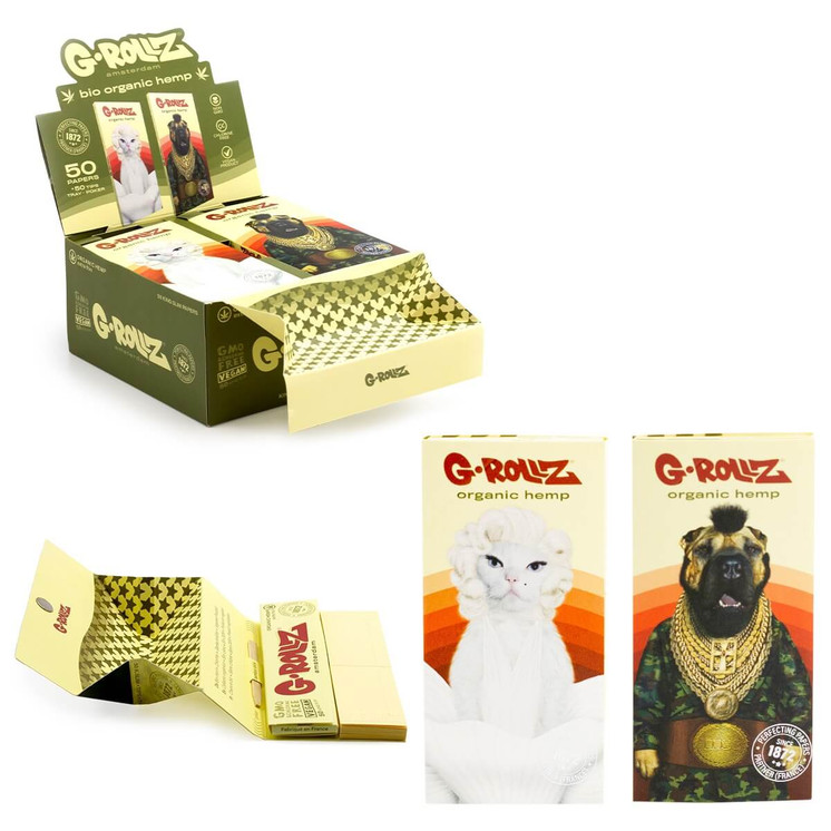 Grollz Papers - King Size - With Tips & Tray - 50 Counts Per Pack - 16 Packs Per Box