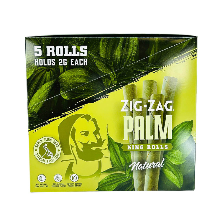 Zig Zag Palm King Rolls - 5 Per Pack - 10 Packs Per Box - Natural