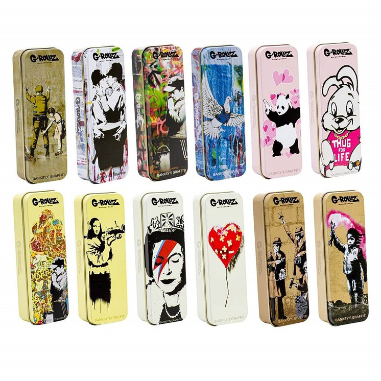 Grollz Storage Box - Small - 4.5 X 1.5 Inch - Banksys Graffiti