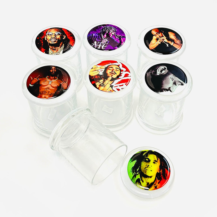 Dujjar-C - Jumbo Size Jar - Heavy Clear with Designs