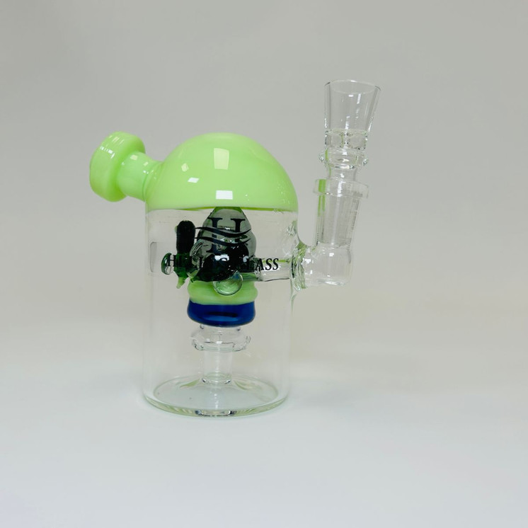Helios Glass Waterpipe - 5 Inch - Mini Microscope with Hive Showerhead Perc - WPTG91