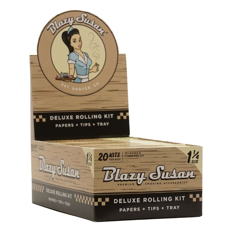 Blazy Susan Deluxe 1 1/4 Size Rolling Kit - Papers+Tips+Tray - 20 Counts Per Box-UB