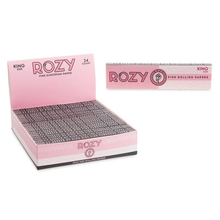 Rozy Pink Papers - King Size - 32 Counts Per Pack - 24 Packs Per Box
