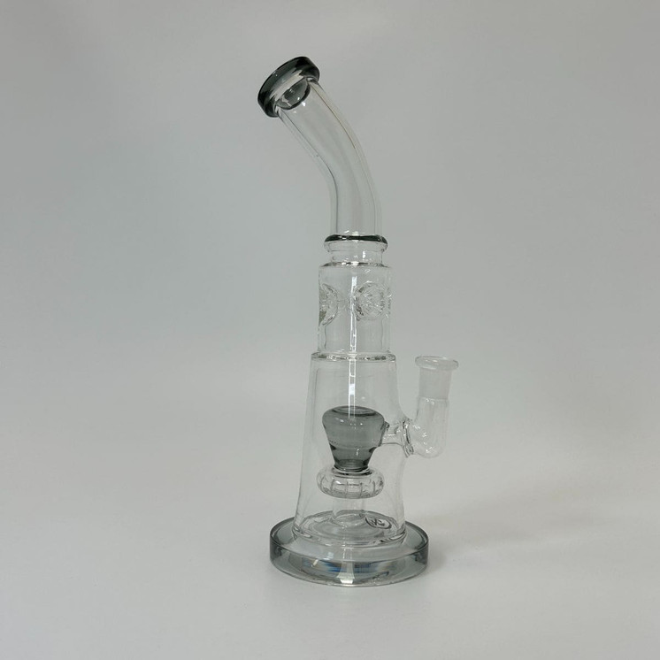Waterpipe 10" Inch With Ice Pincher Bubble Cone Perc-Black