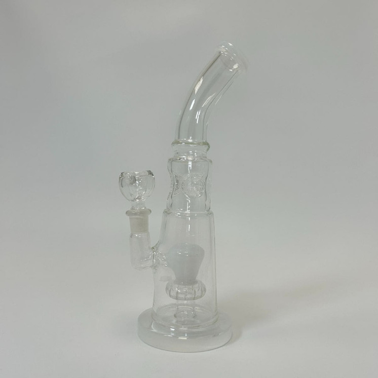 	
Waterpipe 10" Inch With Ice Pincher Bubble Cone Perc-White