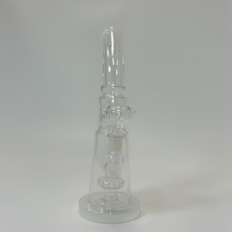 	
Waterpipe 10" Inch With Ice Pincher Bubble Cone Perc-White