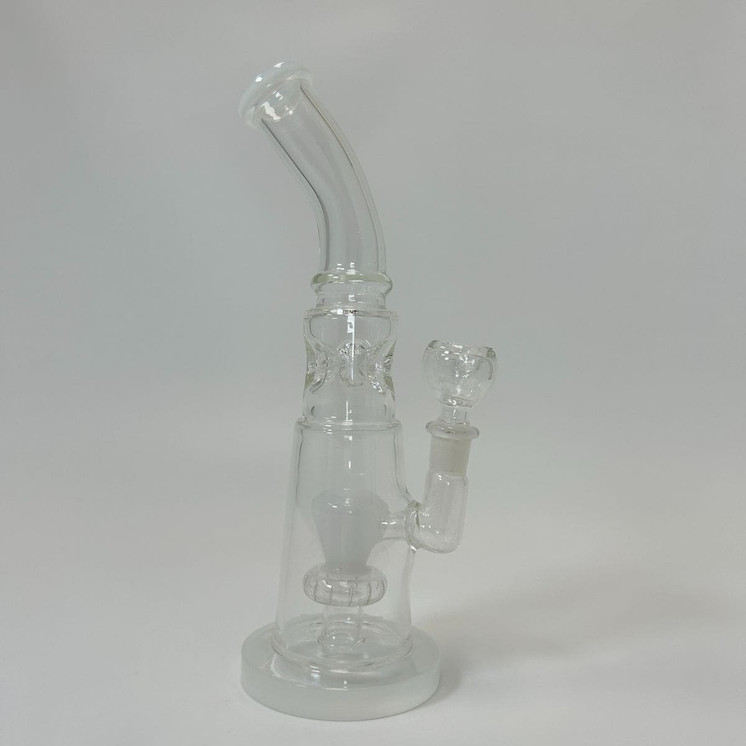 	
Waterpipe 10" Inch With Ice Pincher Bubble Cone Perc-White